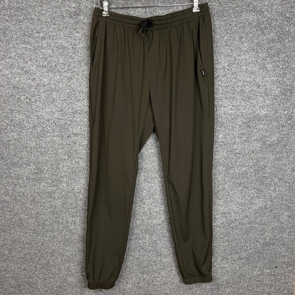 UNRL Mens Joggers Athletic Lightweight Olive Green Pants Drawstring Casual L - Picture 1 of 10
